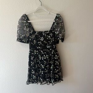 Lulus Floral Black Dress